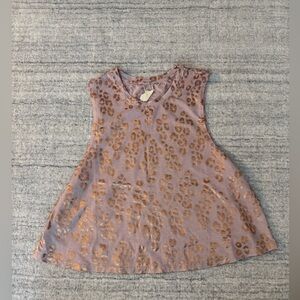 Spiritual Gangster Women's Active Crop Tank Pink Leopard Print Sz S